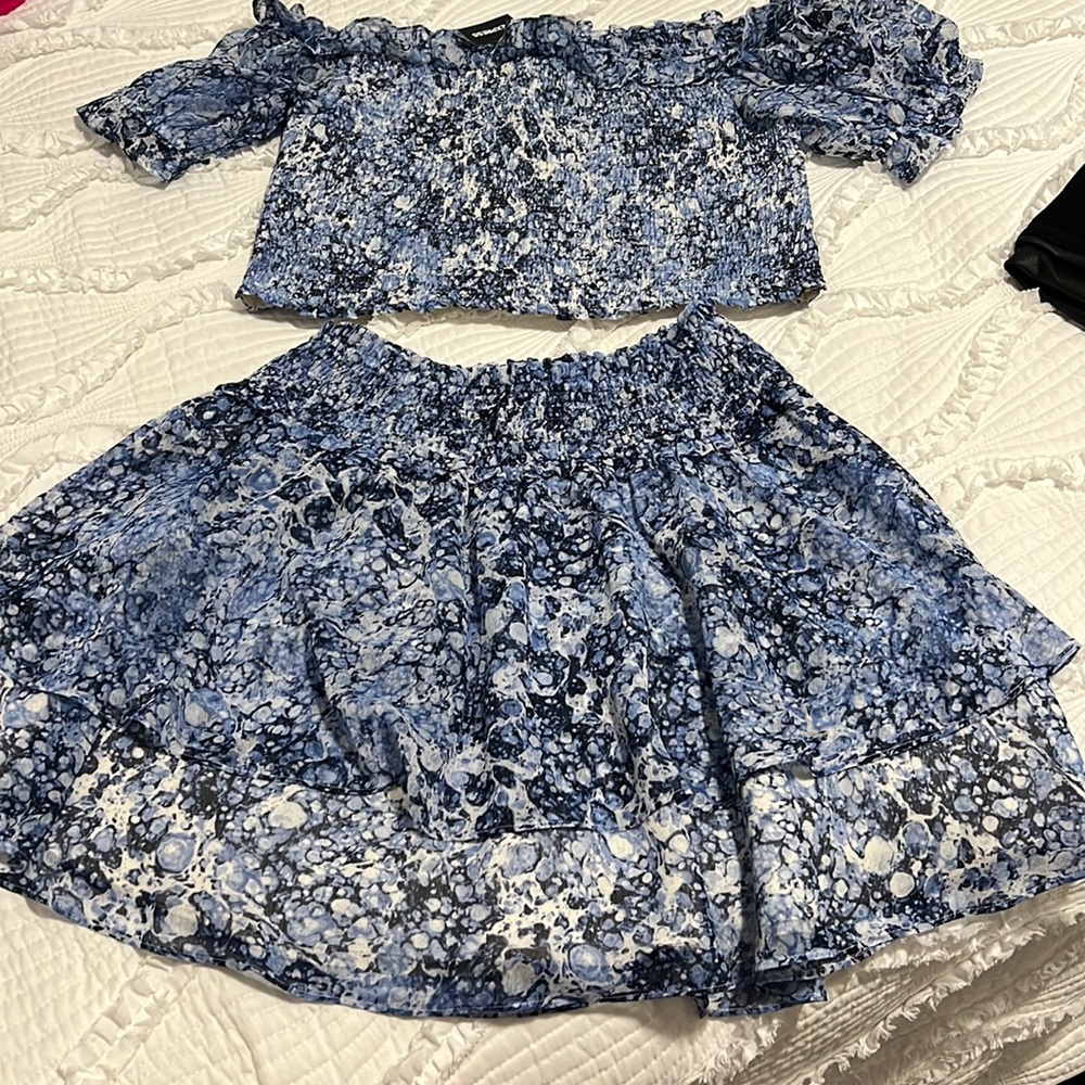 Express 2pc floral top and skirt